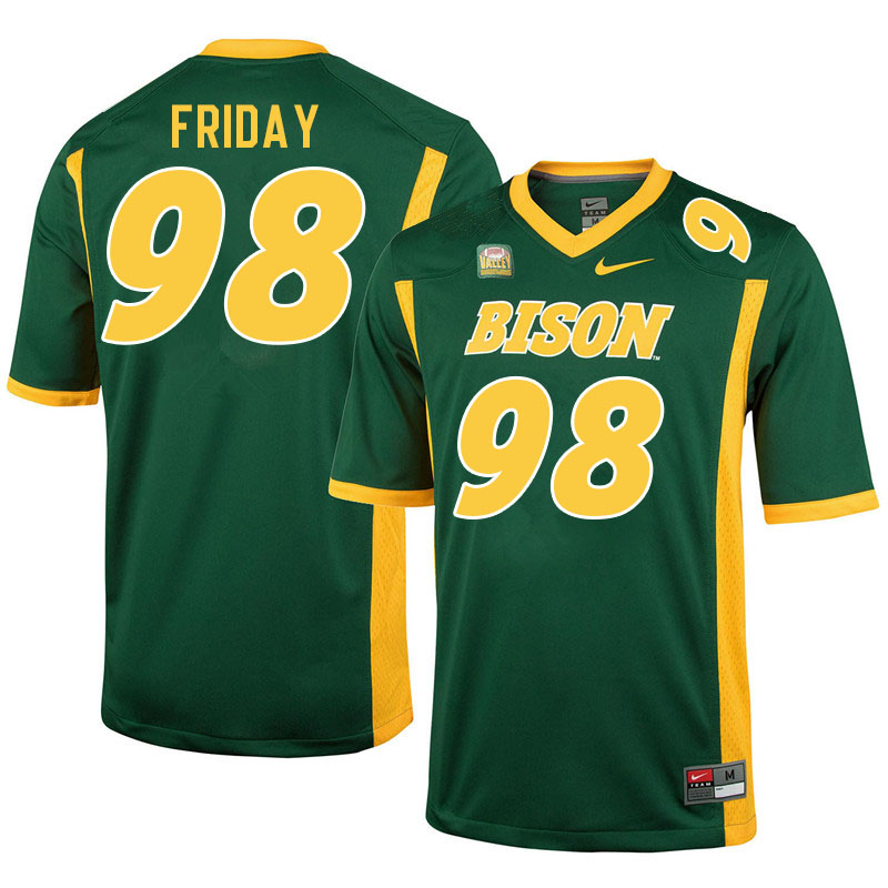 Men #98 Bryce Friday North Dakota State Bison College Football Jerseys Stitched-Green